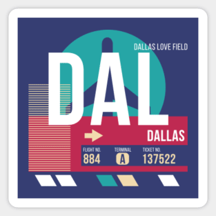 Dallas, Texas (DAL) Airport Code Baggage Tag Sticker